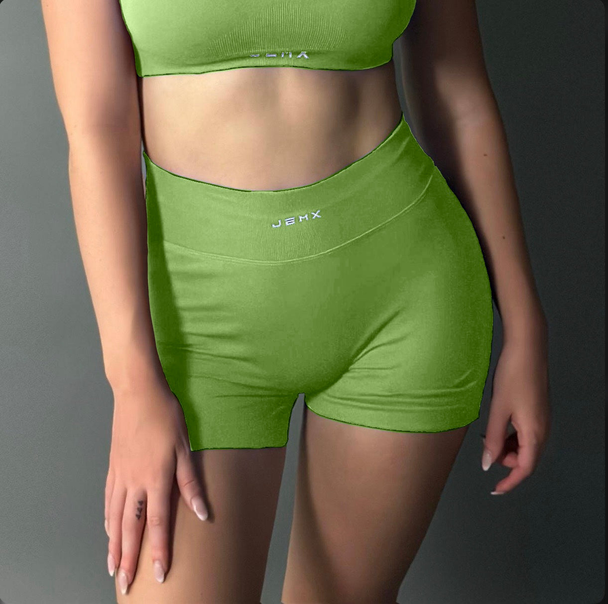 Women’s 2-piece Gym set Sports bra, Scrunch Gym shorts - BLUE, RED, GREEN, BLACK