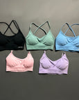 BUBBLEGUM YOGA CRISS CROSS BACK PADDED SPORTS BRA