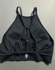 BUBBLEGUM YOGA CRISS CROSS BACK HIGH NECK PADDED SPORTS BRA