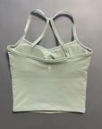 MINT MOCHA COLLECTION PADDED CRISS CROSS BACK GYM TANK TOP