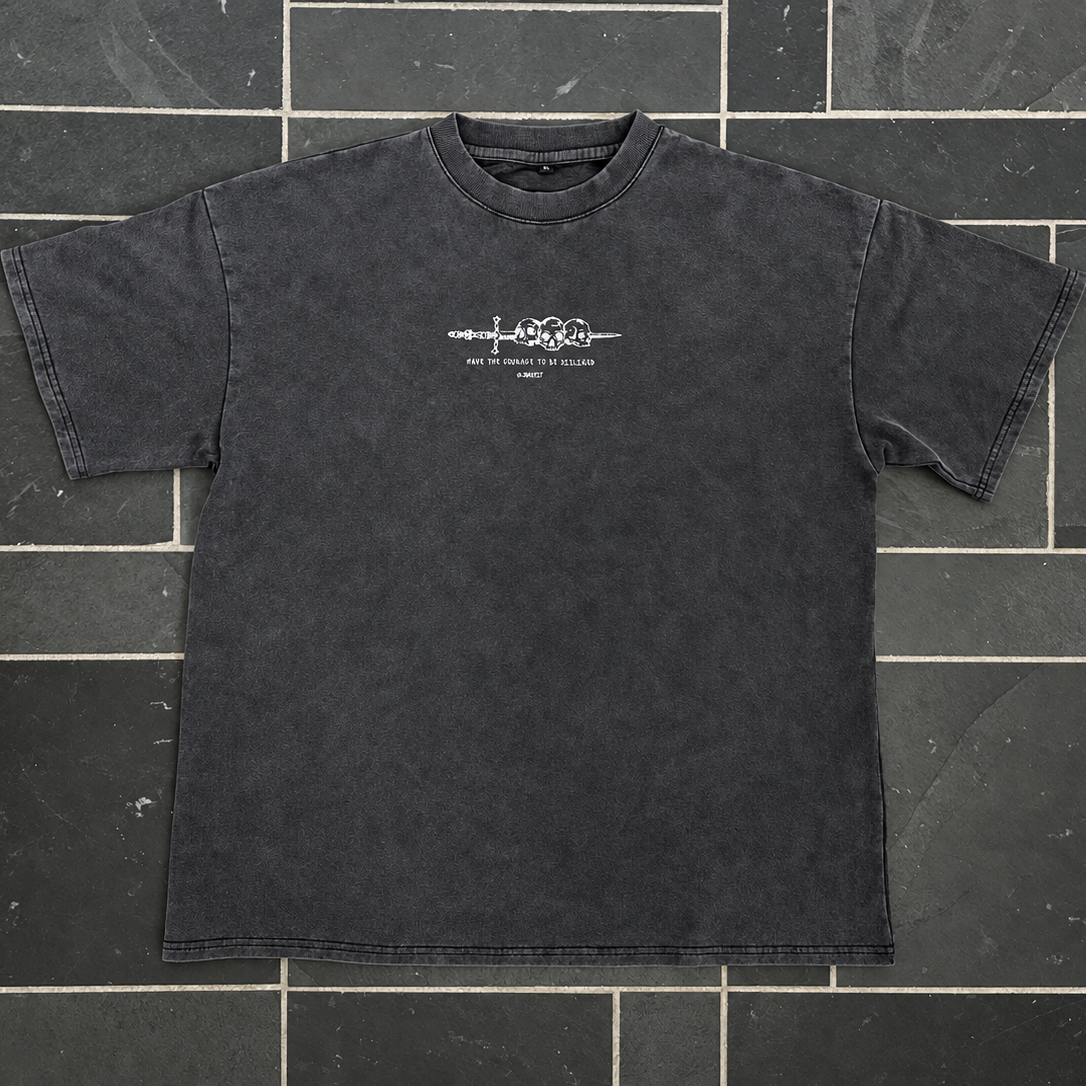 Wings Oversized Acid-Wash Gym Heavyweight Streetwear Tee