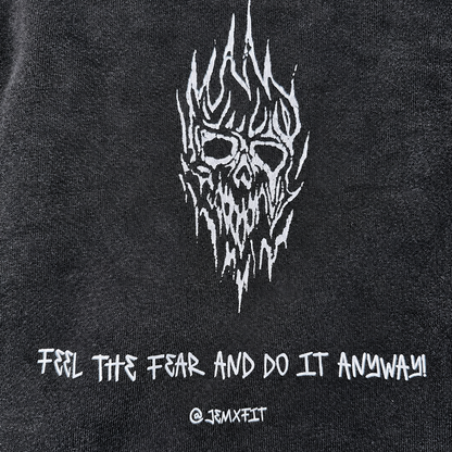 Fangs Oversized Acid-Wash Gym Heavyweight Streetwear Tee