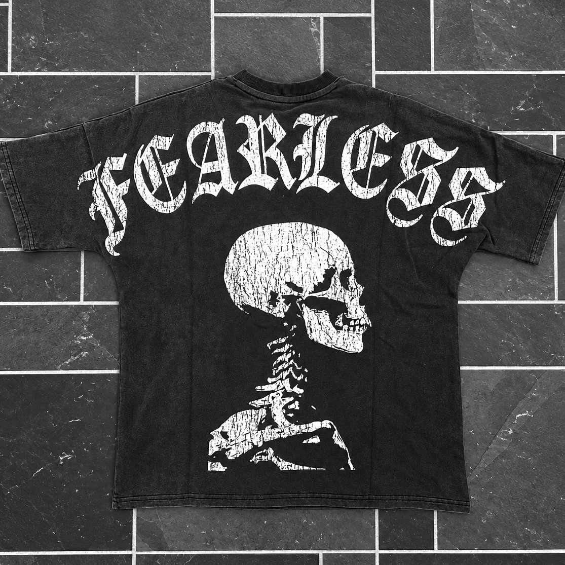 Fearless Skull Streetwear Gym Heavyweight Tee