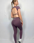 TERRACOTTA HIGH WAISTED SCRUNCH SKINNY LEGGINGS